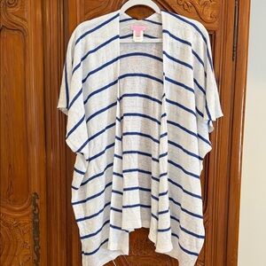 Lilly Pulitzer Blue and White Striped Cardigan